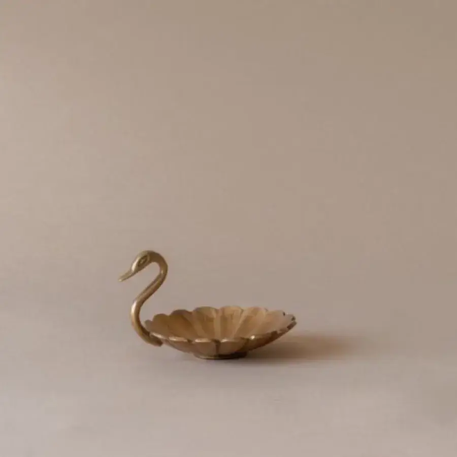 Swan-Shaped Brass Bowl
